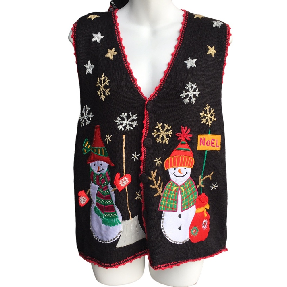 Vintage Nut Cracker Sweater Women's Medium Black Christmas